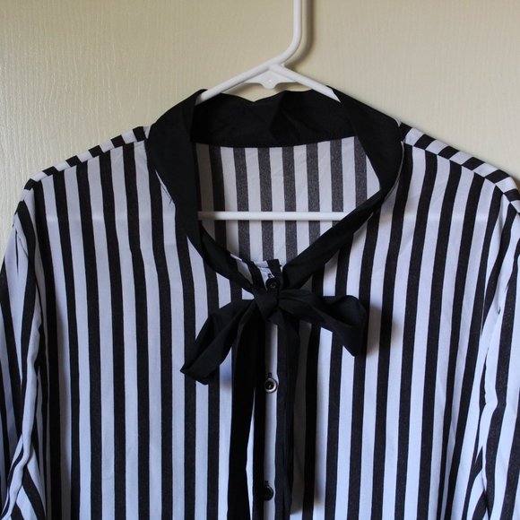 SHEIN PLUS HALLOWEEN CRISS CROSS BACK PINAFORE DRESS & SHIRT - Picture 5 of 7